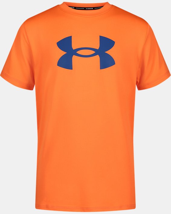 Boys' UA Core Short Sleeve Surf Shirt, Orange, pdpMainDesktop image number 0